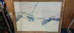Reproductie 'De Schepping van Adam' - 112x83 cm, Antiek en Kunst, Ophalen