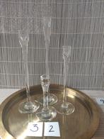 Krosno Glazen Kandelaars - Set van 4, Antiek en Kunst, Antiek | Glas en Kristal, Ophalen of Verzenden