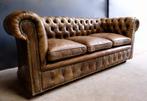 Chesterfield bank  - origineel Engels - 3-zits, Huis en Inrichting, Ophalen, Gebruikt, Leer, Chesterfield Engels Landelijk Industrieel Klassiek