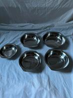 Vintage RVS serveerschalen set van 5 – inox, Ophalen, Overige materialen, Overige stijlen, Schaal of Schalen