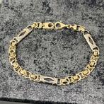 14k gouden armband massief schakel koningsschakel, Ophalen of Verzenden, Zo goed als nieuw, Goud, Zilver