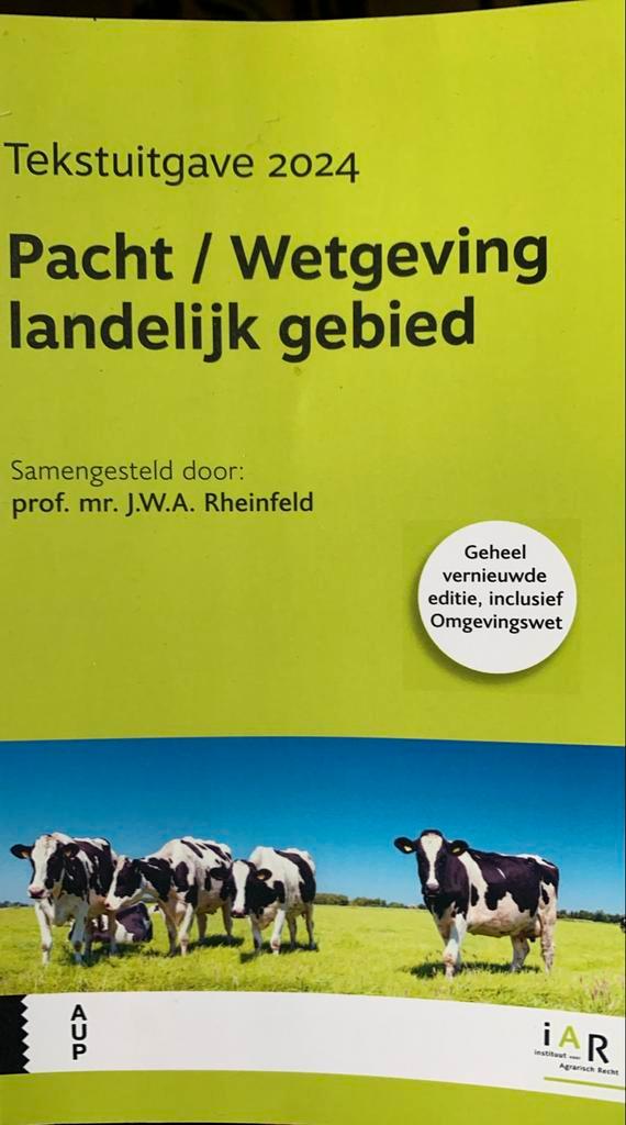 Jeroen Rheinfeld - Pacht / Wetgeving landelijk gebied, Boeken, Wetenschap, Zo goed als nieuw, Sociale wetenschap, Ophalen of Verzenden
