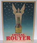 antieke affiche cognac Rouyer met sfinks op karton, Reclamebord, Gebruikt, Ophalen