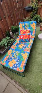 vintage retro stretcher ligbed inklapbaar, Ophalen, Gebruikt, Verstelbaar