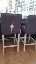 Riviera Maison barstoelen/barkrukken, Ophalen, Gebruikt, 60 tot 90 cm, Leer