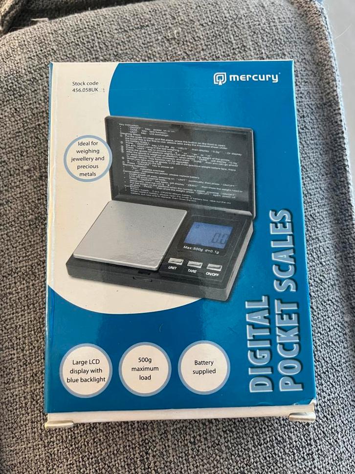 Mercury Digitale Pocketweegschaal 500g - Nieuw in doos, Antiek en Kunst, Antiek | Gereedschap en Instrumenten, Ophalen of Verzenden