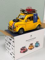Retro Modelauto Fiat 500-look geel Vintage metalen XL auto, Auto, Nieuw, Ophalen of Verzenden, H