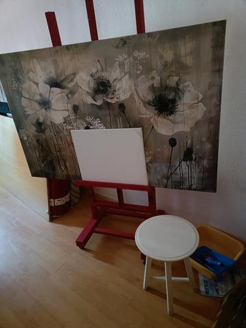 Te koop schilders ezel++++ krukje en schildersdoek beschikbaar voor biedingen