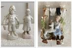 3x Brocante oud beeldje - beeldjes  / 2x biscuit porselein, Gebruikt, Ophalen of Verzenden, Nvt, Nvt
