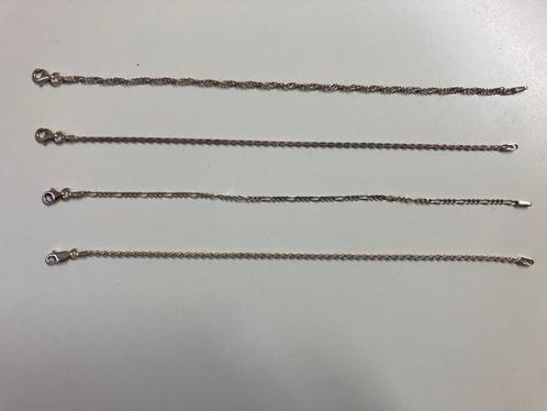 4 zilveren armbandjes - 19 cm (ook per stuk), Sieraden, Tassen en Uiterlijk, Armbanden, Gebruikt, Zilver, Zilver, Ophalen of Verzenden