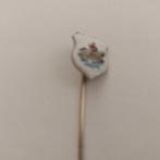 Emaille draak_ridder vintage  speld, Verzenden, Zo goed als nieuw, Transport