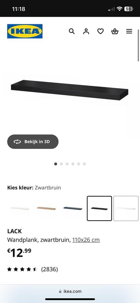 Vier lack wandplanken., Huis en Inrichting, Woonaccessoires | Wandplanken en Boekenplanken, Zo goed als nieuw, Ophalen