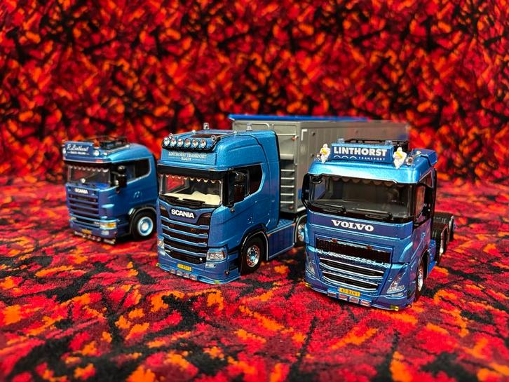 WSI Linthorst Set: Scania & Volvo Trucks, Hobby en Vrije tijd, Modelauto's | 1:50, Zo goed als nieuw, Bus of Vrachtwagen, Wsi