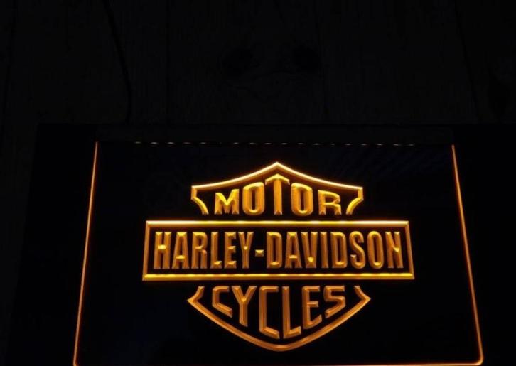 Harley davidson reclame neon bord reclamebord lamp mancave, Verzamelen, Merken en Reclamevoorwerpen, Nieuw, Lichtbak of (neon) lamp
