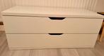 Witte ladekast met 2 lades, Huis en Inrichting, Kasten | Ladekasten, Ophalen, 100 tot 150 cm, 1 of 2 laden, Zo goed als nieuw