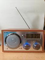 Cresta wekker radio klok - hout behuizing - retro, Ophalen of Verzenden, Gebruikt, Radio