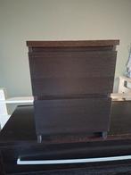 Ikea malm nachtkastje zwart 2 lades, Huis en Inrichting, Slaapkamer | Nachtkastjes, Ophalen, Minder dan 45 cm, Minder dan 55 cm