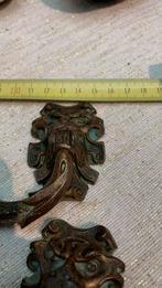 Antieke Bronzen Handgrepen met Gezicht, Ophalen of Verzenden, Brons