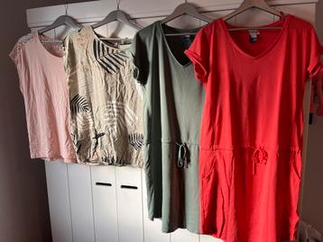 2 jurkjes en 2 shirtjes voor dames, maat M/L beschikbaar voor biedingen