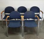 5x nette stoel kantoor kantine, Huis en Inrichting, Stoelen, Ophalen, Gebruikt, Blauw, Vijf, Zes of meer stoelen