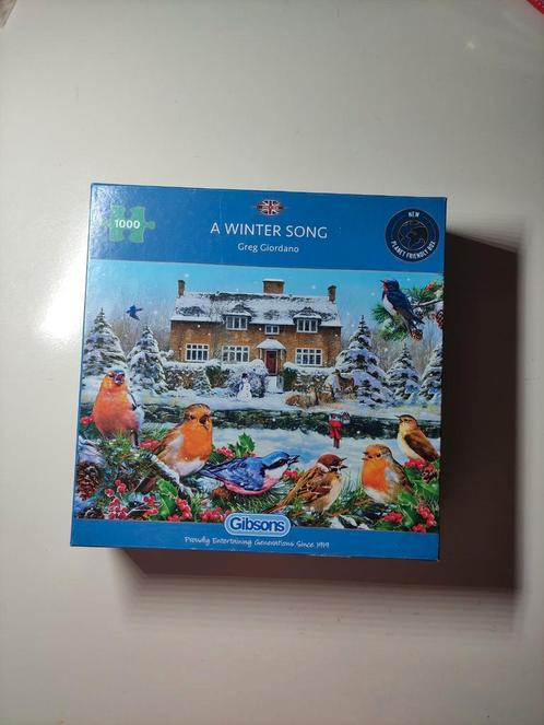 Gibsons legpuzzel A WINTER SONG 1000 st. jigsaw puzzle, Hobby en Vrije tijd, Denksport en Puzzels, Zo goed als nieuw, Legpuzzel