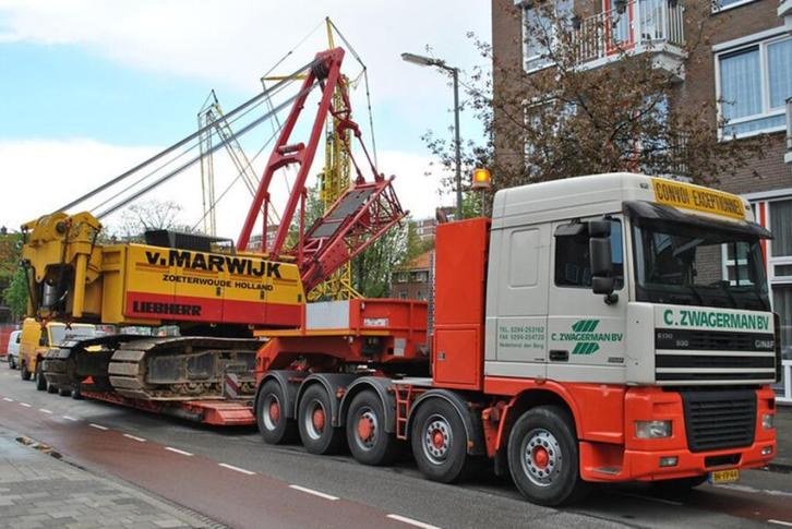 WSI  DAF XF SC 10X4 LOW LOADER 5 AXLE  C. ZWAGERMAN GINAF, Hobby en Vrije tijd, Modelauto's | 1:50, Nieuw, Bus of Vrachtwagen