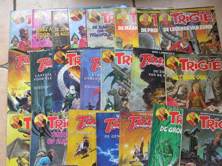 Trigië. Aantal stripboeken van uitgever Oberon., Boeken, Stripboeken, Gelezen, Meerdere stripboeken, Ophalen of Verzenden