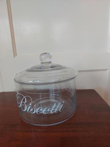 Glazen koekjesschaal met binnen vaste chocolade schaal beschikbaar voor biedingen