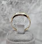 14k gouden ring met kleine Diamant, Heer, Ophalen of Verzenden, Zo goed als nieuw, 17 tot 18