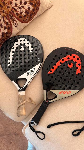 2x head evo padel rackets beschikbaar voor biedingen