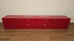 Rode TV-meubel/Dressoir, Ophalen, Teakhout, Zo goed als nieuw, 200 cm of meer