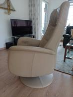 Sta op relax fauteuil/oplaadbaar/crème leder/maat L, Ophalen, Gebruikt, Leer, 50 tot 75 cm