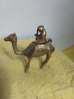 14458)  oud messing beeldje  kameel  met bijrijder asbakje?, Antiek en Kunst, Antiek | Koper en Brons, Ophalen of Verzenden
