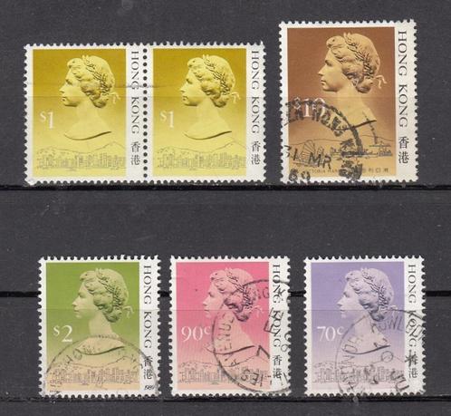 Hong Kong koningin paartje en diverse waarden, Postzegels en Munten, Postzegels | Azië, Gestempeld, Zuid-Azië, Verzenden