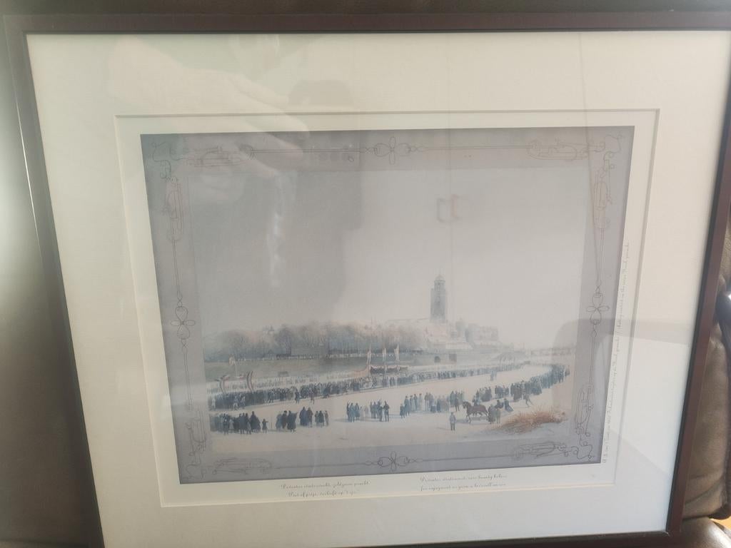 Schilderij Deventer wintervacht zeldzame pracht AJ v t Zand, Ophalen of Verzenden