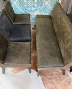 Robuuste industriële bepurehome set eetbank met 3 stoelen, Overige kleuren, Robuuste industriele, Leer, Ophalen of Verzenden