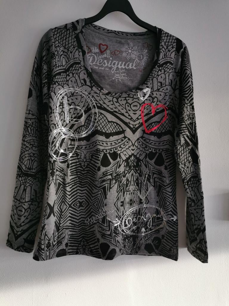 Desigual top mt. M, Maat 38/40 (M), Verzenden, Zo goed als nieuw, Lange mouw