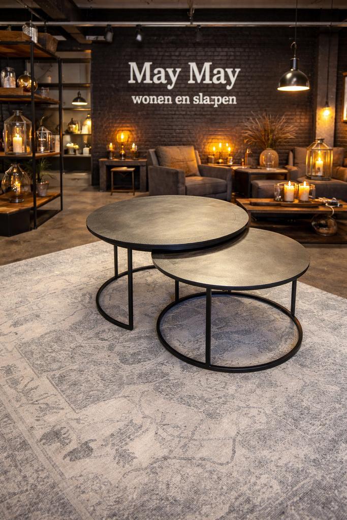 Salontafel 2-Delig Metaal Brons €149,- Direct/Leverbaar, Huis en Inrichting, Tafels | Salontafels, Nieuw, Minder dan 50 cm, 50 tot 100 cm