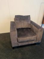 Velours fauteuil nieuw, donker grijs / blauw, Ophalen, Zo goed als nieuw