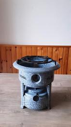 EMAILLE GRIJSGEWOLKT 1 PITS PETROLEUMSTEL., Ophalen of Verzenden