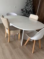 Gratis Eetafel met 4 stoelen, Ophalen, Zo goed als nieuw, Rechthoekig, 50 tot 100 cm
