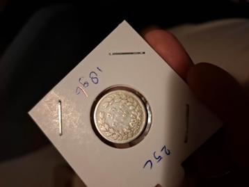 Zilveren 25 cent 1896  te koop beschikbaar voor biedingen