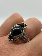 X554 Prachtige zilveren Navajo ring met onyx maat 19, Sieraden, Tassen en Uiterlijk, 19 tot 20, Ophalen of Verzenden, X, Met edelsteen