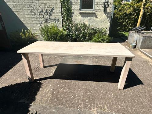 Massiefgrenen eettafel, Huis en Inrichting, Tafels | Eettafels, Gebruikt, 50 tot 100 cm, Vijf personen of meer, Rechthoekig, Ophalen