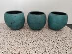 Grote turquoise bloem potten 3 stuks, Huis en Inrichting, Ophalen of Verzenden