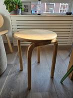 Eiken Bijzettafel, Minder dan 55 cm, Gebruikt, Deens, Rond