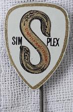 Vintage speldje pin reclamespeldje Simplex in goede staat, Verzamelen, Speldjes, Pins en Buttons, Transport, Ophalen of Verzenden