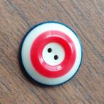1 bolle knoop rood wit blauw ø 2,5cm, Hobby en Vrije tijd, Ophalen, Nieuw, Knoop of Knopen