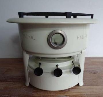 Antiek Haller petroleumstel 3-pits crème, gebroken wit  beschikbaar voor biedingen