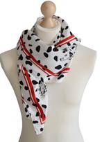 Vintage designer foulard, shawl, dalmatiër, wit/zwart/rood, Kleding | Dames, Vintage Designer, Sjaal, Zo goed als nieuw, Maat 46/48 (XL) of groter